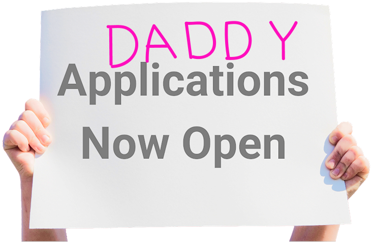 Daddy Applications Now Open — sticker on vinyl